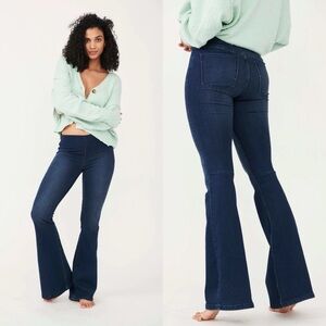 FREE PEOPLE Sz 28 PENNY PULL-ON FLARE JEANS